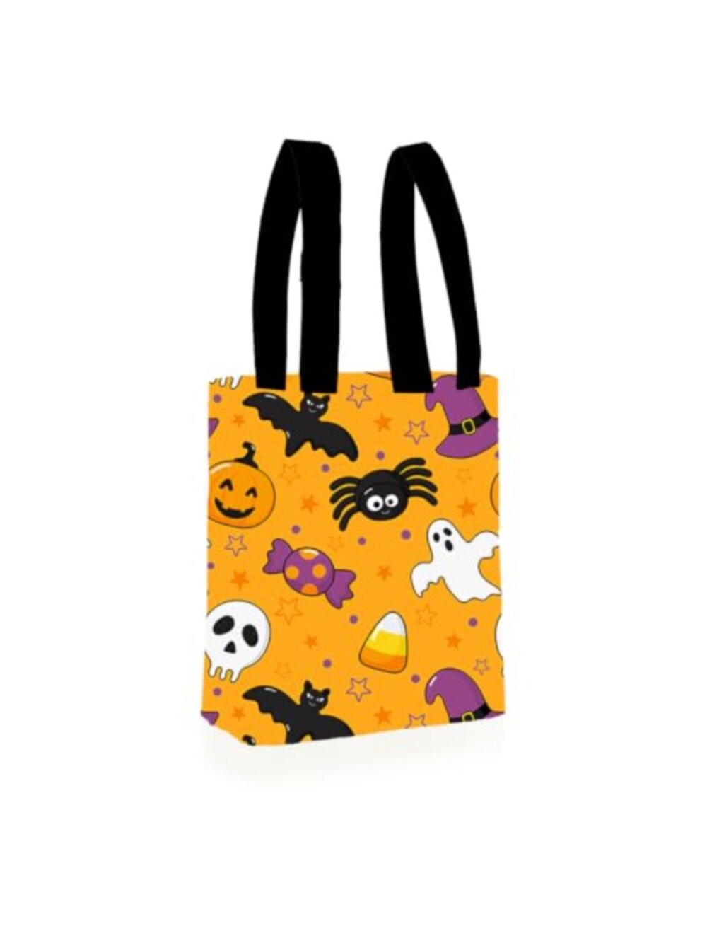 Halloween Tote Bag Natural Canvas Hand-Carry Reusable Candy Bucket